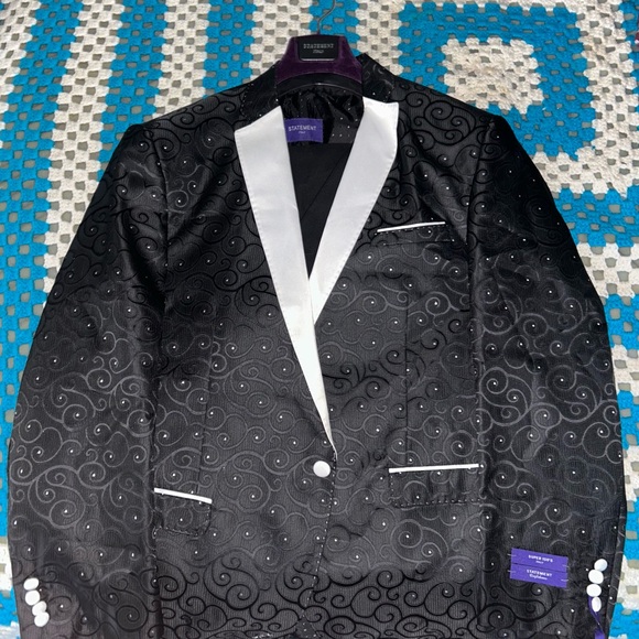 OppoSuits Black and White Swirl Blazer